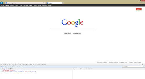 Internet Explorer F12 Toolbar